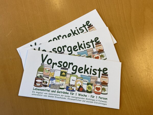 Bild vergr&ouml;&szlig;ern: Flyer mit den Inhalten der Vorsorgekiste