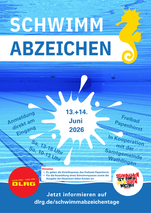Bild vergr&ouml;&szlig;ern: Plakat Schwimmabzeichentage 2026