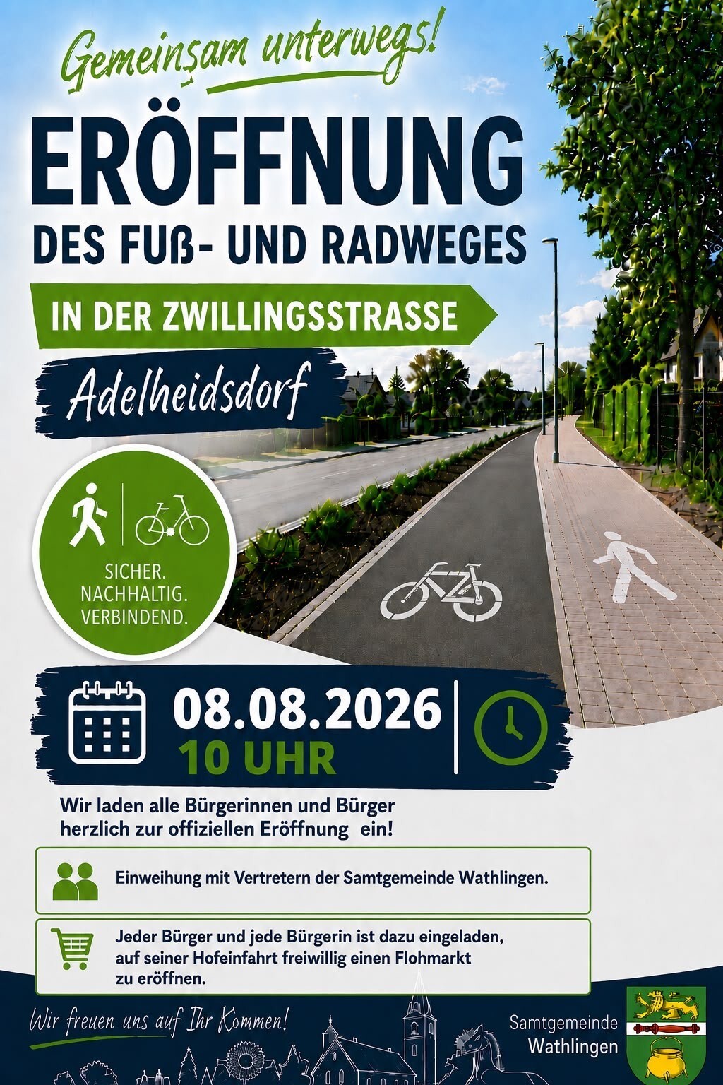 Plakat Einweihung Zwillingstra�e (KI generiert)