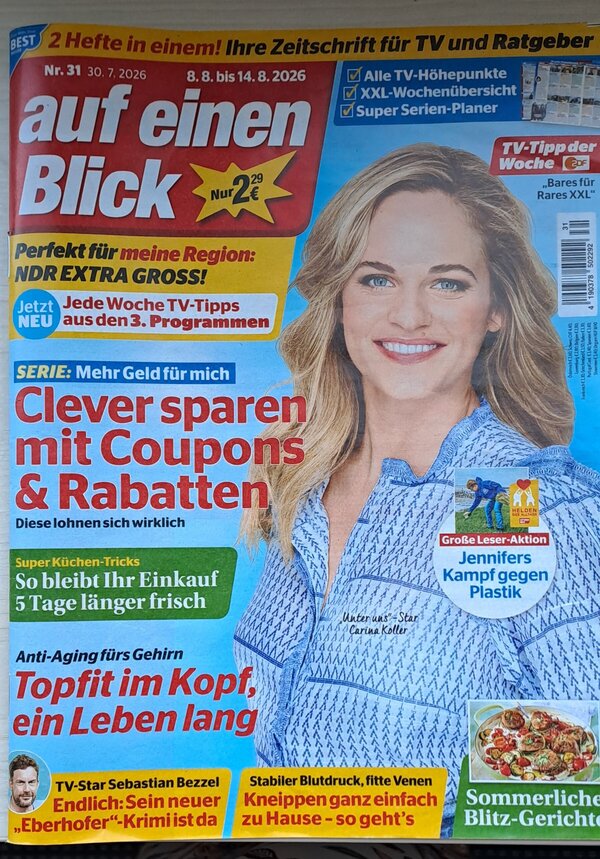 Bild vergr&ouml;&szlig;ern: Titelseite der Fernsehzeitschrift "Auf einen Blick"